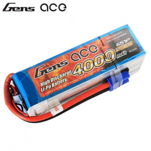 Gens ace 4000mAh 22.2V 60C 6S1P Lipo Battery Pack